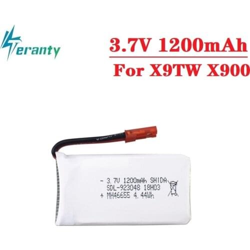 3.7V 1200mAh Lipo Battery For X9TW X900 RC Drone Quadcopter Helicopter Spare Parts 923048 for X9TW X900 Drone Battery