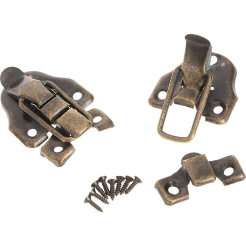 4Pcs Butterfly Clasp Bronze Chest Suitcase Jewelry Box Hasp Case Lock Latch Catch Clamp Clip Vintage 41x59mm with screws A041