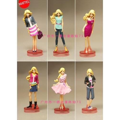 6pcs/set soft plastic 11cm pvc fashion doll toy gift