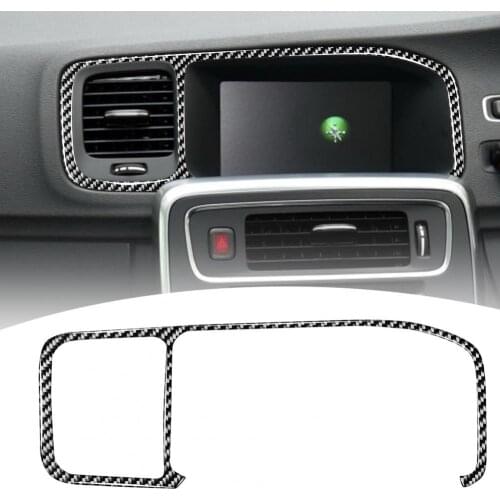 80% Hot Sales!! Carbon Fiber Central Navigation Panel Trim Frame Cover Sticker for Volvo V60/S60 Right Drive