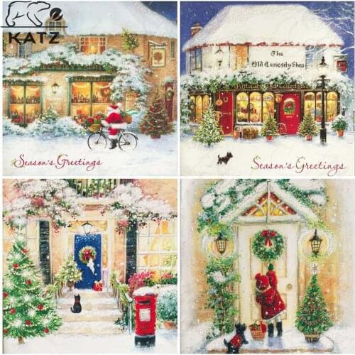 Diamond Painting 5D Christmas House Season Gift Handmade Diamond Embroidery Cartoon Cross Stitch Christmas Decoration Home
