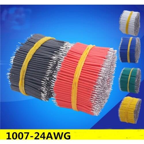Free shipping 1000pc OD 1.4MM 24AWG solder wire electronic insulated Double Tinned Plate color wire cable jump wire for arduino