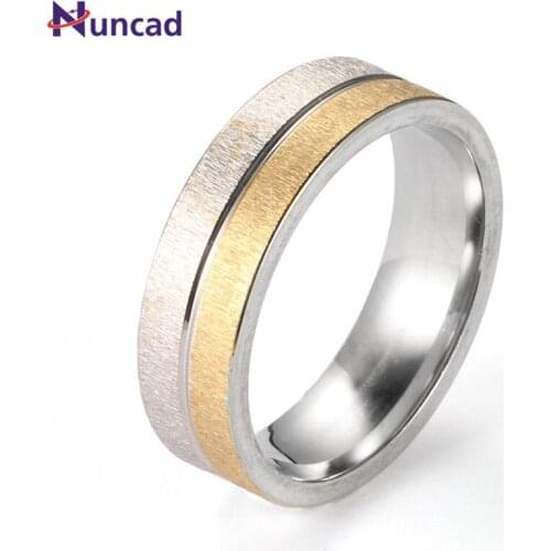 Brand New Simple Scrub Surface Gold Color Stainless Steel Men Rings Bridal Sets Anillos Hombre Wholesale For Engagement