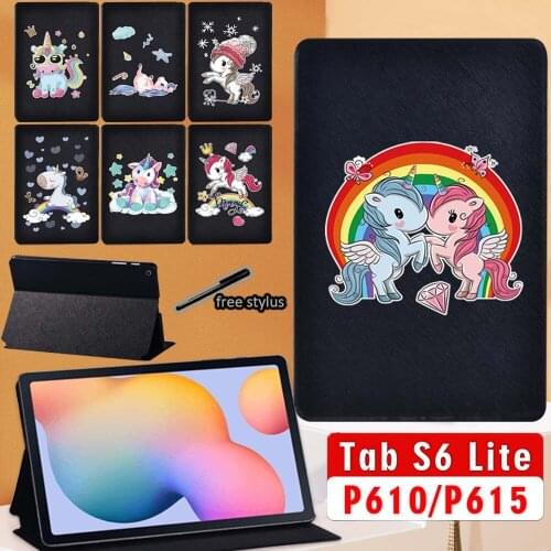Case For Samsung Galaxy Tab S6 Lite 10.4 SM-P610 SM-P615 Ultra Slim Lightweight PU Leather Shock Proof Tablet Stand Shell