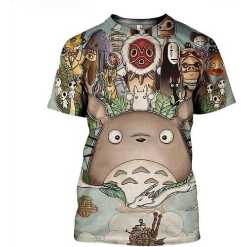 Anime Studio Ghibli Spirited Away 3D Printed Men T Shirt Totoro Harajuku Short Sleeve Shirt Summer Street Casual Unisex T Shirt