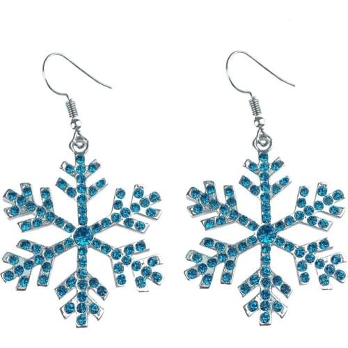 LOVBEAFAS Fashion Boho Drop Earrings For Women Jewelry Silver Color Crystal Snowflake Ethnic Power Bohemian Earrings