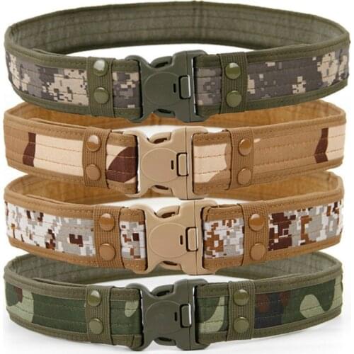 Fashion Mens Tactical Belt Military Nylon Belt Outdoor Multifunctional Training Waistband High Quality Camouflage Waist Straps