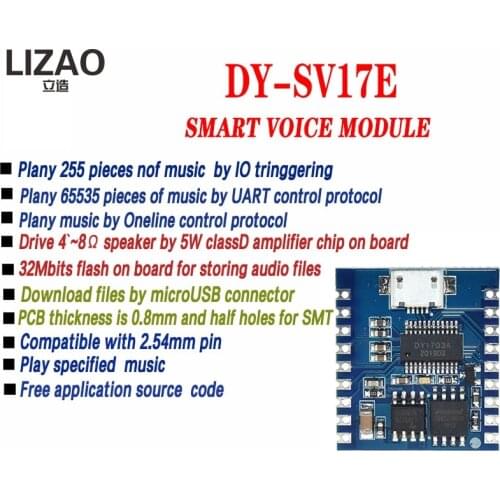 Voice playback module IO trigger Serial port control USB download flash voice module