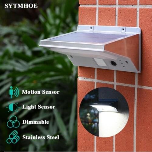 21 Led Contemporary Outdoor Motion Sensor Solar Wall Light Garden Light Sensor Stainless Steel Solar Wall Mount Lamp Sytmhoe
