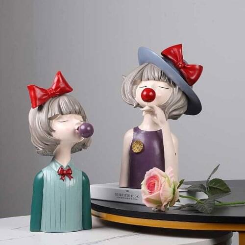 Nordic ins modern bubble girl sculpture living room TV cabinet decoration bedroom home decoration accessories wedding gift