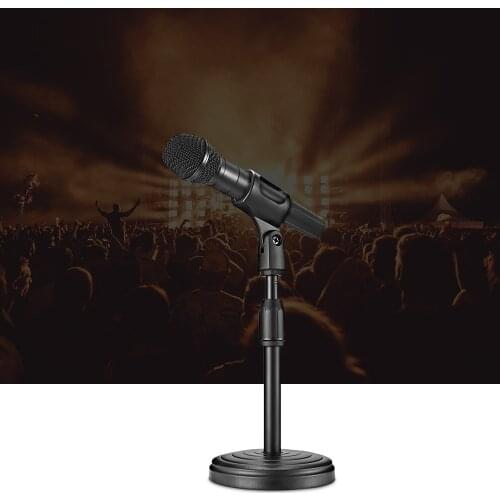 Microphone Stand with Compact Round Base Adjustable Holder