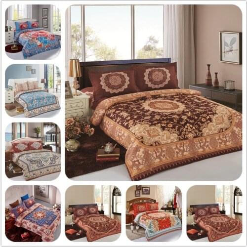 Boho mandala floral bedding set duvet cover bed sheet pillow cases queen size bed linen set