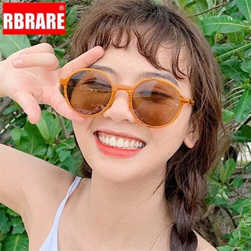 RBRARE 2021 New Round Womens Sunglasses Classic Brown Vintage Glasses Shopping Outdoor Street Beat Oculos De Sol Gafas UV400