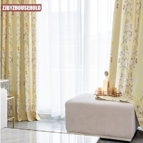 American Style Curtains for Living Dining Room Bedroom Modern Minimalist Printed Curtains Tulle Finished Product Customization