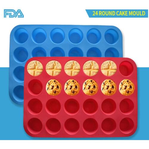 24 Holes Silicone Baking Mold Cupcake Cookie Pudding Maker DIY Muffin Fondant Baking Tray Soap Ice Cube Mold Kitchen Baking Tool