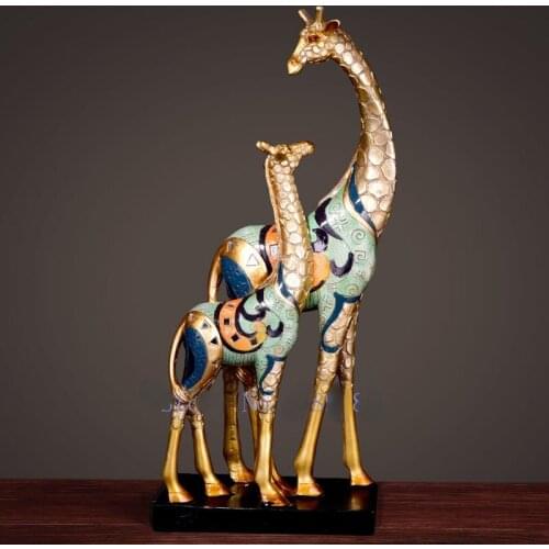 Nordic Creative Resin Gold Simulated animal giraffe parrot Modern home Crafts ornaments Decoration sculpture miniature figurines