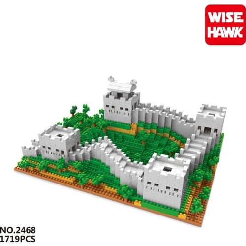Wise Hawk Micro Sized Building Block World Famous Architecture The Great Wall Eiffel Tower New York London Gift Series Bricks