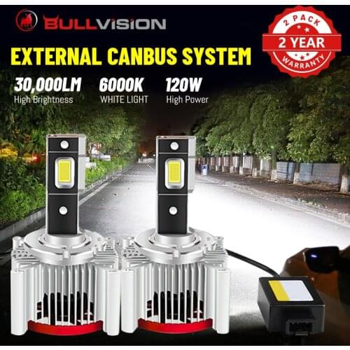 Bullvision LED D5S Headlights HID D1S D2S D3S D4S D8S D1R D2R D3R D4R 30000LM 70W 6000K CSP Chips Canbus Error Free High Bright