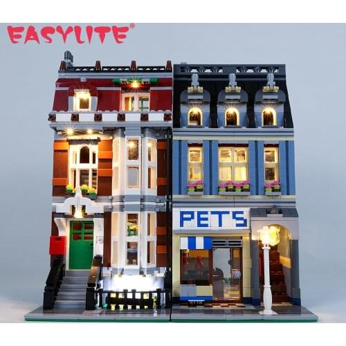 LED Light Up Kit For 10218 Creator Pet Shop Supermarket City Street Building Blocks Model Lighting Kit Compatible With 15009
