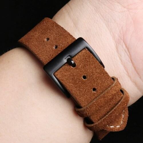 High Quality Suede Leather Vintage Watch Straps Blue Watchbands Replacement Strap for Watch Accessories 18mm 20mm 22mm Tool-free