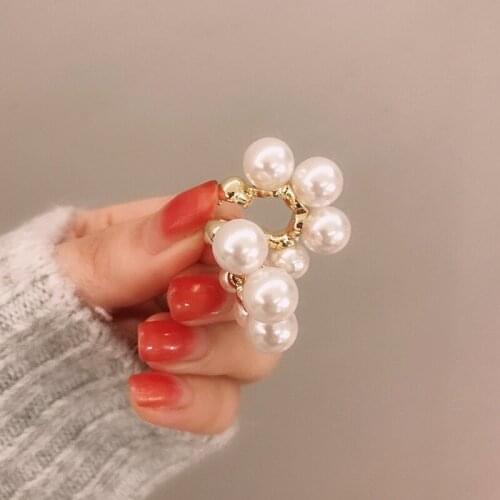 South Korea Dongdaemun Pearl Round Earrings Fashion Simple Earrings Net Red Temperament Earrings Trendy Jewelry for Women