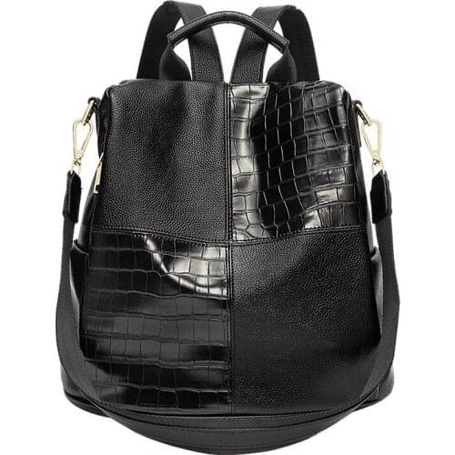 Leather backpacks women leisure travel backpack fashion school bags for girls mochila feminina Teenage Girls Vintage 2021 C1677