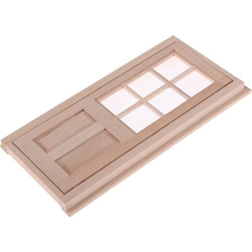 1/12 Dollhouse Miniature Wood External Single Door Unpainted DIY Supplies