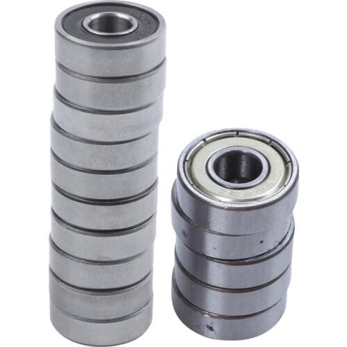 10Pcs 6000RS Shielded Deep Groove Radial Ball Bearings 10mmx26mmx8mm & 15Pcs 608ZZ Double Shielded Bearings