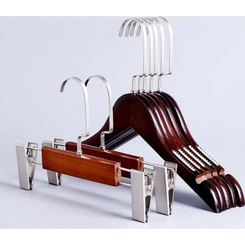 200pcs Adult hanger Natural Wooden hanger cloth Trousers racks