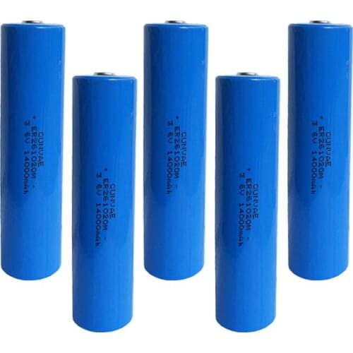 5Pcs ER261020M 261020 14000mAh 3.6V Lithium Battery Li-SOCl2 High Drain Battery for electricity meter computer support power