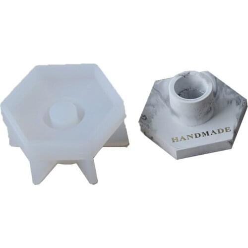 97QE Candlestick Epoxy Resin Molds Silicone Mold Concrete Candlestick Handmade Cement Ashtray Mould Craft Candle Holder Tools