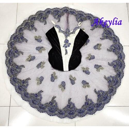 Velvet Fairy Doll Ballet Dress Precious Stones Ballet Stage Costumes Adult Black purple Professional Ballet Tutu Pancake Kids