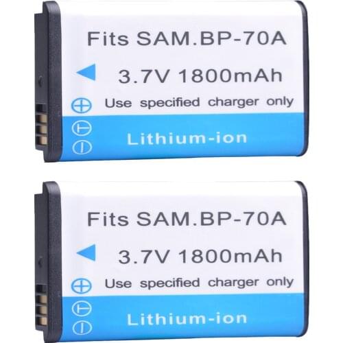 AsperX 2pcs BP-70A BP70A BP 70A Battery for Samsung ST95 ST100 ST6500 SL50 SL600 TL205 WB30F WB35F Battery