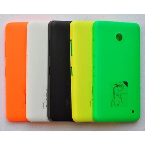 BINYEAE Plastic Battery Cover Rare Housing For Microsoft Nokia Lumia 630 635 636 638 Back Case With Side Buttons Without Logo