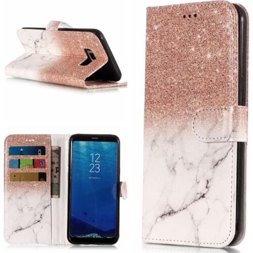 Go2linK For Samsung Galaxy S9 S8 Plus S7 Edge Case Marble Wallet Leather Card Slots Book Flip Case For Samsung S6 S6Edge S5E