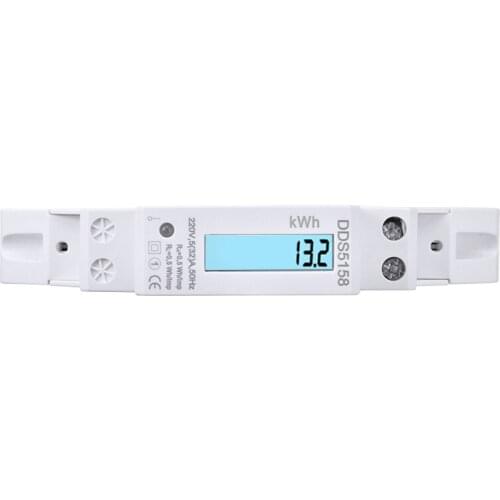 220V 50Hz LCD Digital AC Electricity Meter Wattmeter Digital Watt Meter Energy Power Analysis Instrument Tool 5 (32)A DIN Rail