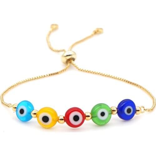 GO2BOHO Boho Jewelry Lucky Turkish Evil Eye Bracelet For Women Stainless Steel Bracelets Pulseras Mujer Moda Adjustable Bangles