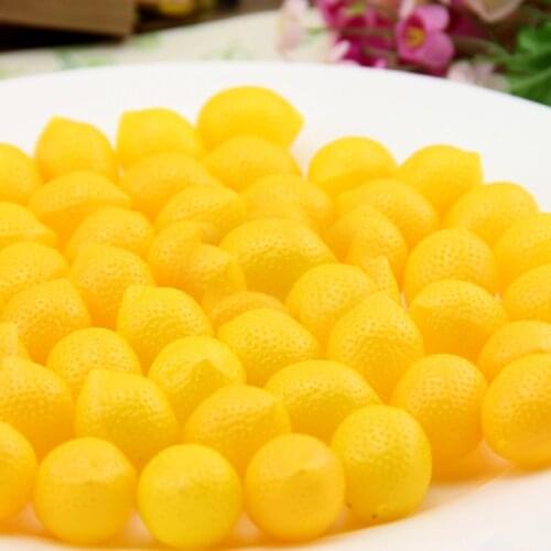 050 100pcs Simulation of small yellow lemon / plastic fake lemon / Mini Fruit / imitation fruit decoration 2.9*2.3cm
