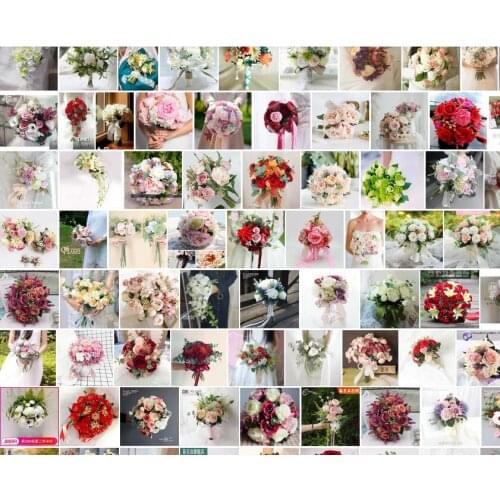 Customized wedding gift bride water drop hand bouquet Rose Bouquet Bride Hand Held Artificial Rose Bouquet Wedding Road Lead Art