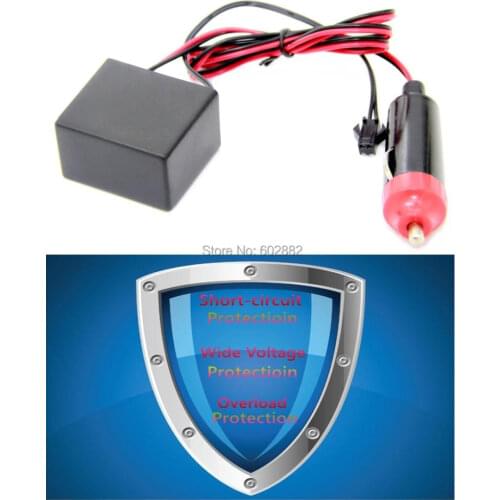 12V cigarette plug Inverter with triple protection for el wire, el tape and el panel
