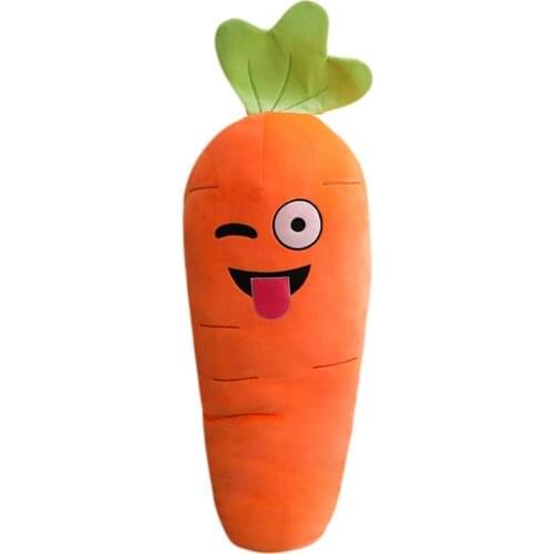 Carrot Pillow Doll Cartoon Smile Carrot Decompression Pillow Simulation Vegetables Stuffed Plush Soft Toys Children Gift