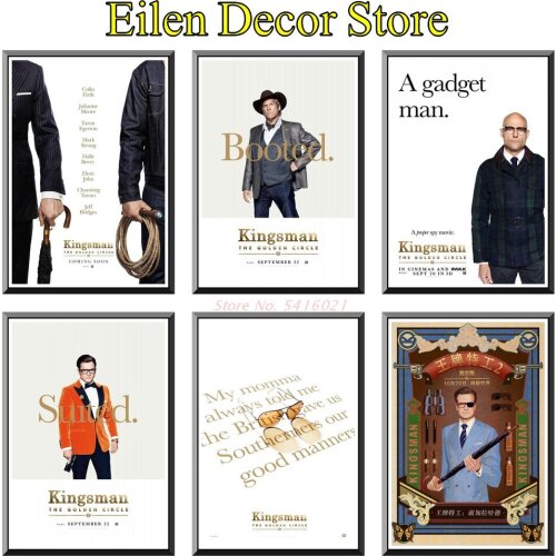 Kingsman: The Golden Circle Movie Poster Posters & Prints Funny Wall Decoration Poster Wall Art Print Retro 42X30cm