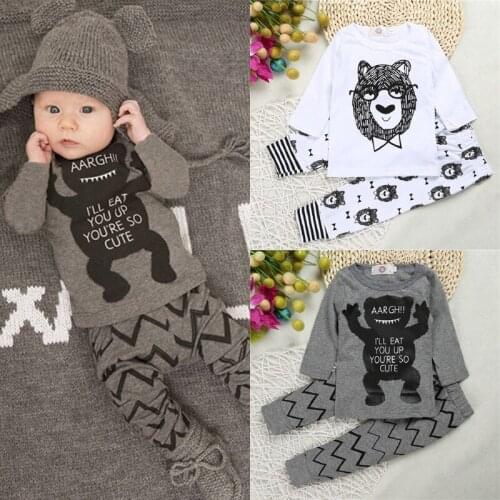 Newborn Clothing Sets 2021 Autumn Baby Girl Boy Cartoon Top + Pants 2-Pce Infant Toddler Outfits 9-36 Months Children Clothes