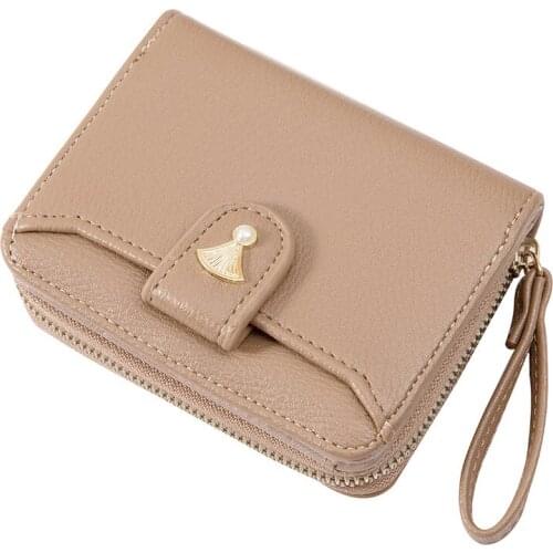 2021 Korean Fashion Leather Woman purse 7 Colors Short Wallet Multifunction Womens cardholders Zipper Solid carteira feminina