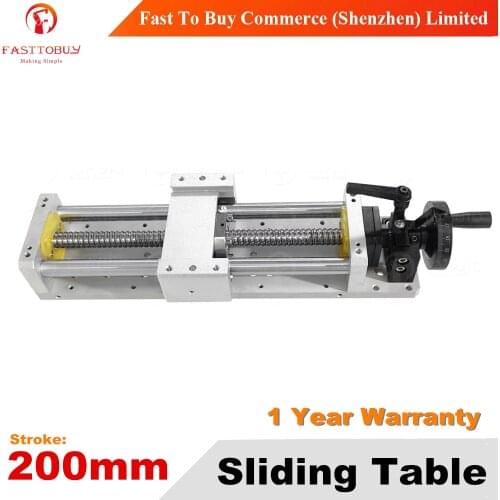 Stroke 200mm C7 CNC Sliding Table 1605 Manual Operation Linear Guides Repositioning resolution 0.03mm for CNC Machine