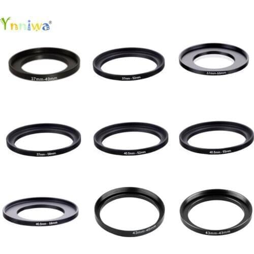 10pcs 37-49 37-52 37-55 37-58 40.5-52 40.5-55 40.5-58 43-46 43-49 72-82mm Metal Step Up Rings Lens Adapter Filter Set