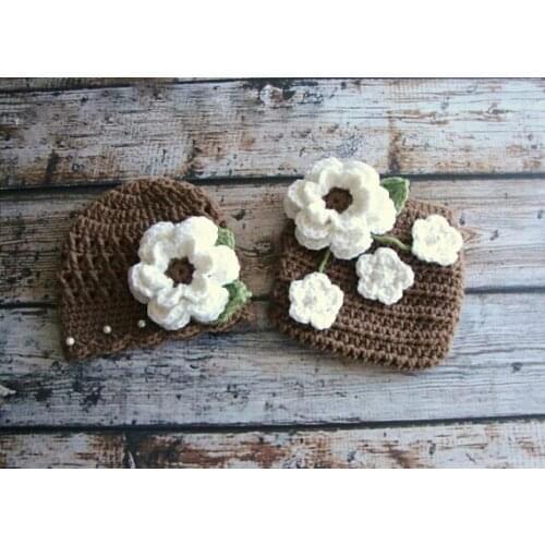 Crochet Baby coffice Beanie,White flower with Diaper Cover,Crochet hat shorts baby Set Newborn crochet Photo Prop NB-3M