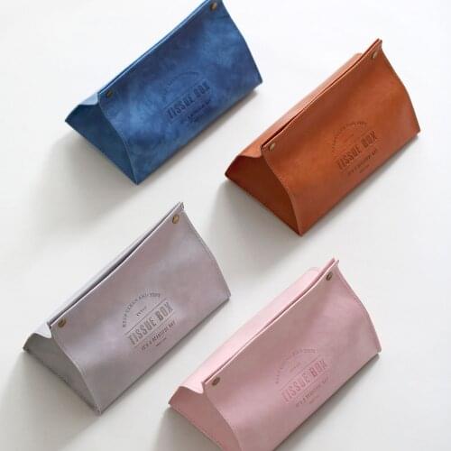 Nordic Style Multicolor Tissue Box Household Leather Tissue Holder