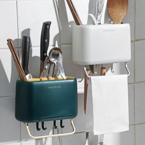 Multifunctional Spoon Fork Chopstick Storage Holder Box Household Wall-Mounted Cutlery Drain Rack Organizer Racks for Kitchen