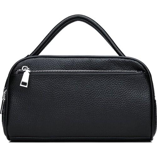 Mens Handbag genuine Leather male Clutch Bag Mens Business Large Capacity Handbag Double Zipper Multilayer card holder wallet